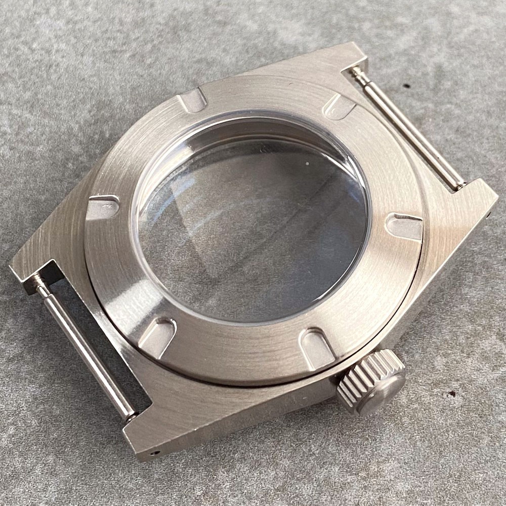 New 38mm AR Sapphire 20ATM Brushed Steel Watch Case Fit NH35 ETA2824 Miyota 8215