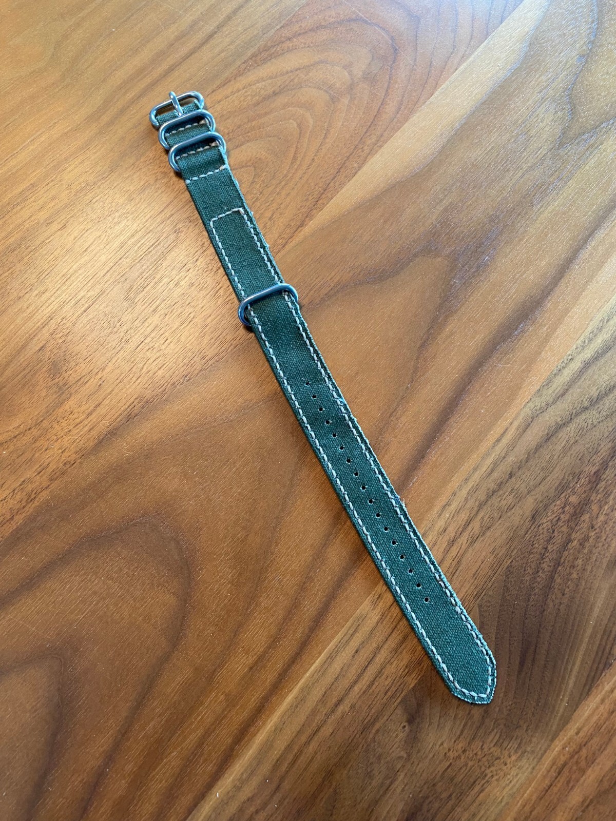 22mm Military Canvas OD Green G-10 Zulu pass through watch strap Panerai Omega