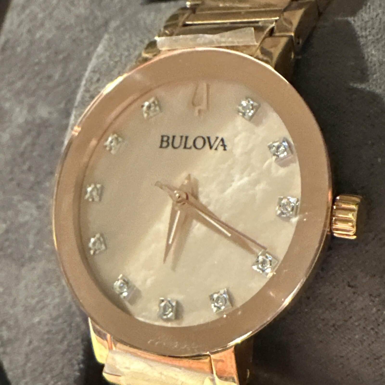 Bulova Women’s Diamond Accent Rose Gold Watch 30MM 97P132