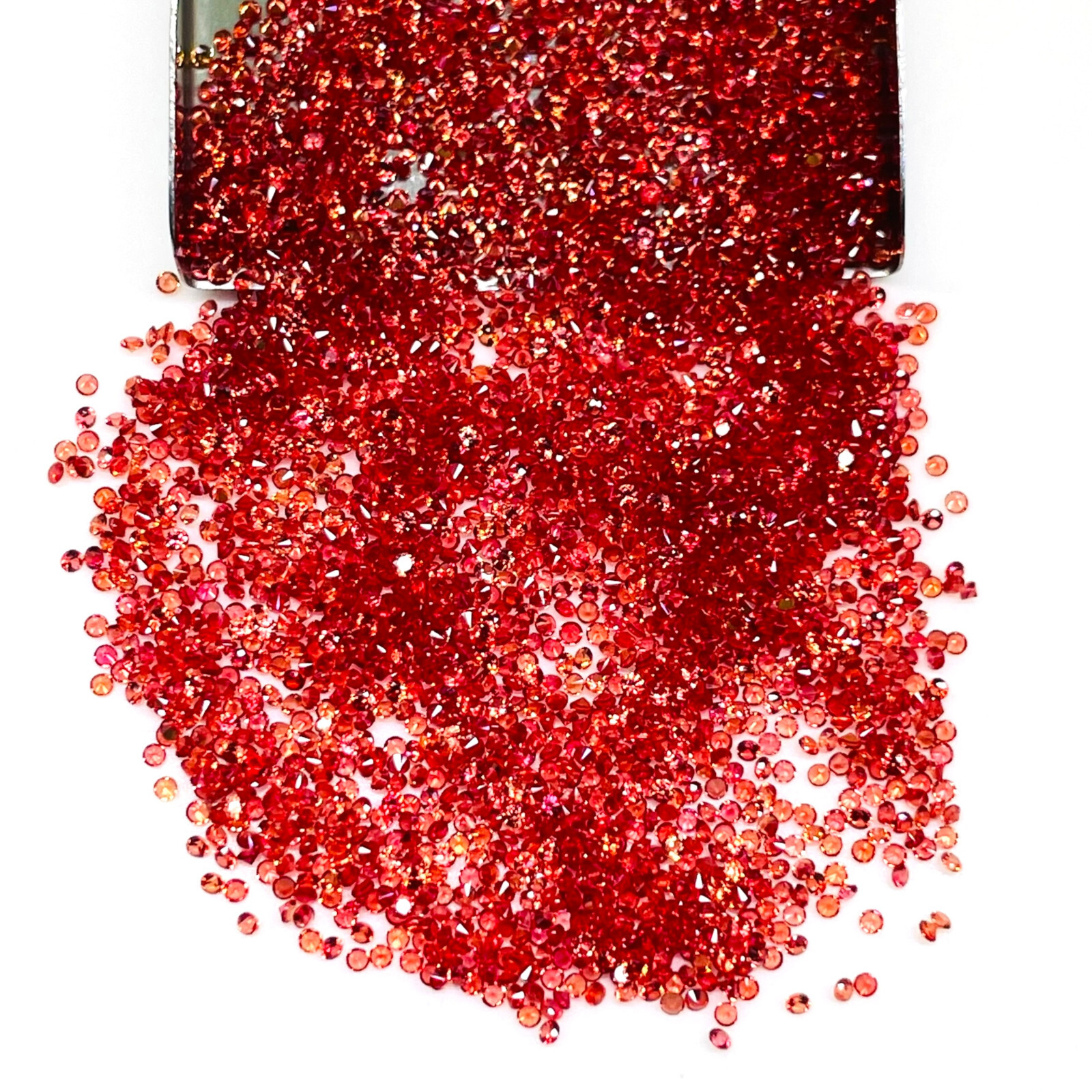 VVS 50 Pcs Natural Red Sapphire 1mm Round Diamond Cut Loose Gemstones Lot
