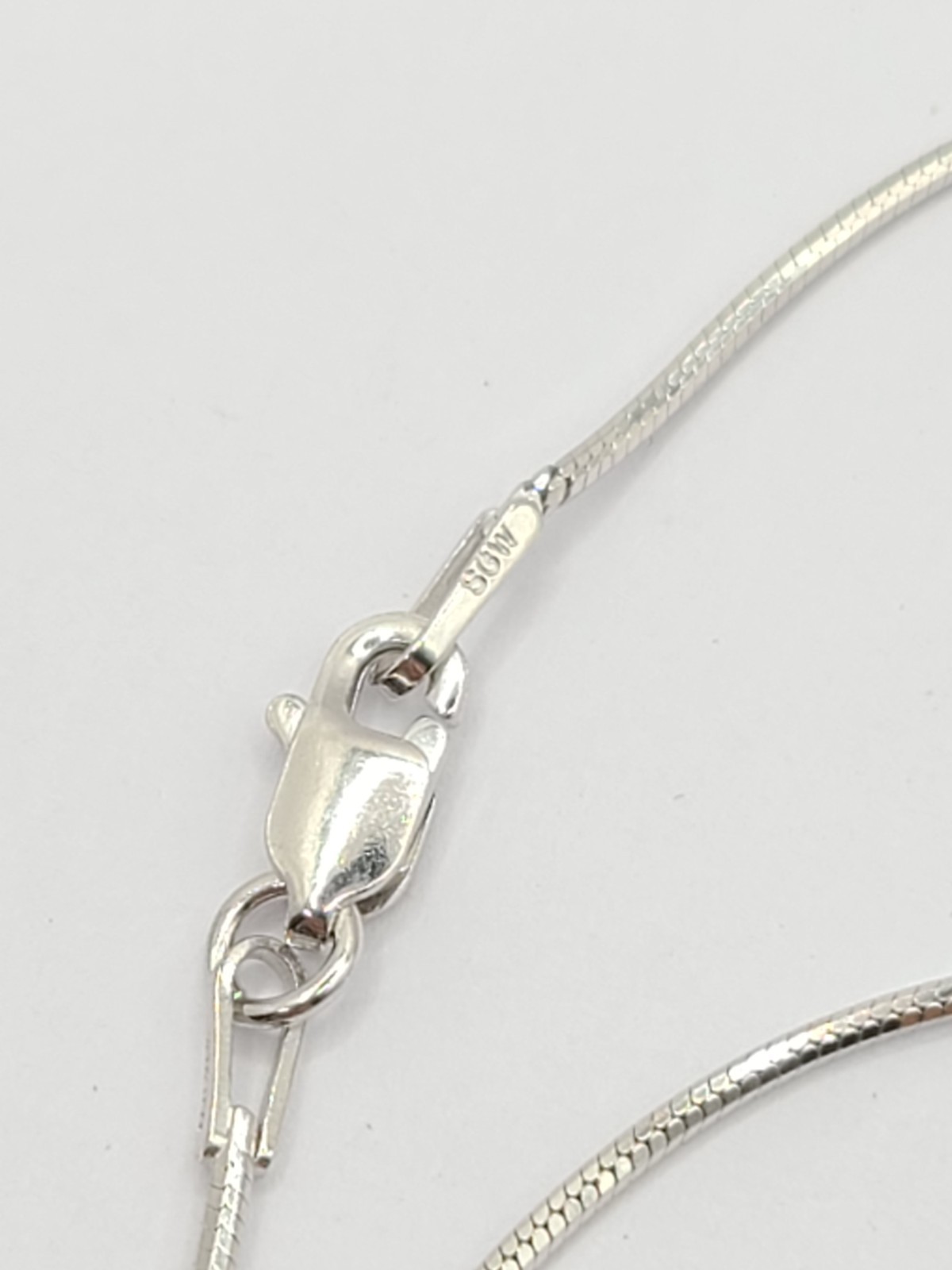Diamond-cut Snake Necklace in Rhodium Over Sterling Silver 3.75 Grams 18 Inches