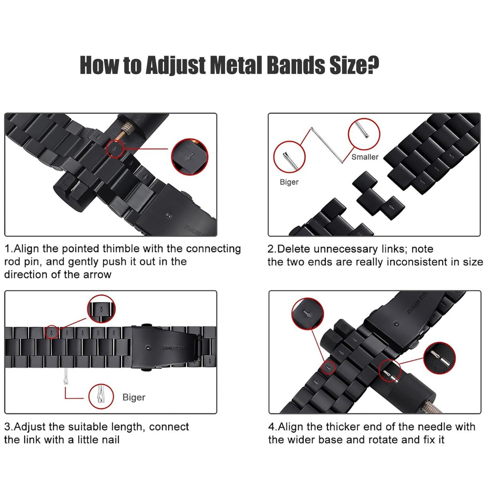 Olytop Watch Link Removal Kit, Watch Band Tool Repair Kit, Resizing Tool for Wat