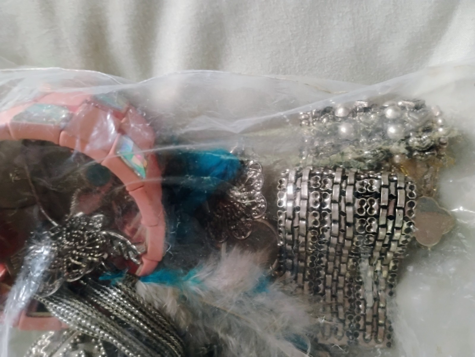 Assorted Fashion Bracelets Cuff Beaded Charm Silver Pink Metal Plastic