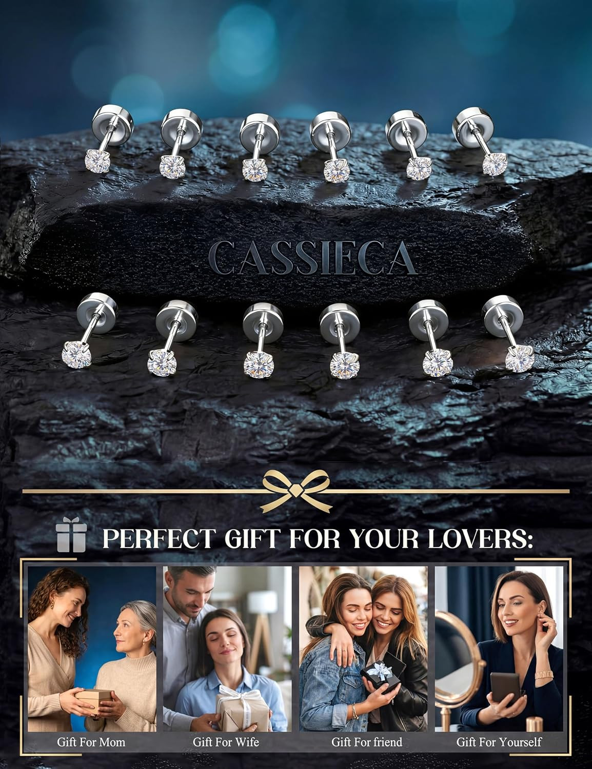 20G Cartilage Earring Stud for Women Men 316L Surgical Steel Flat Back Earrings