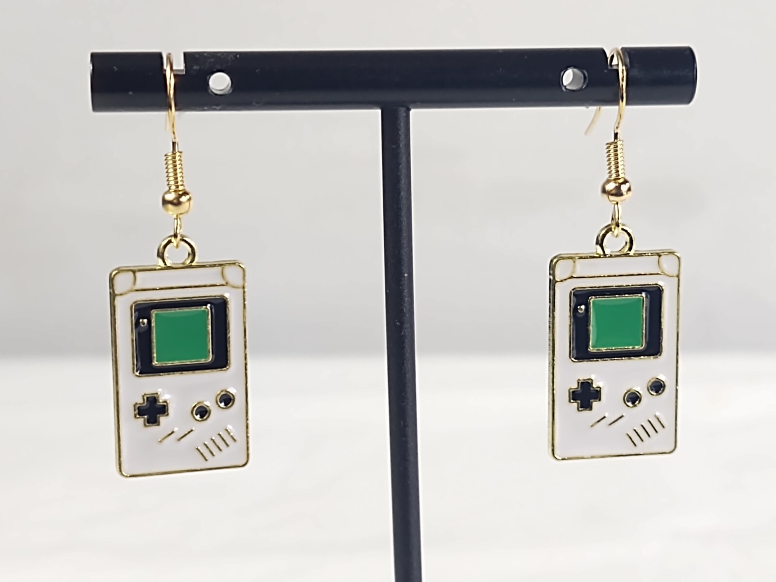 Drop Dangle Pierced Earrings Retro Vintage Handheld Video Game Gameboy Jewelry