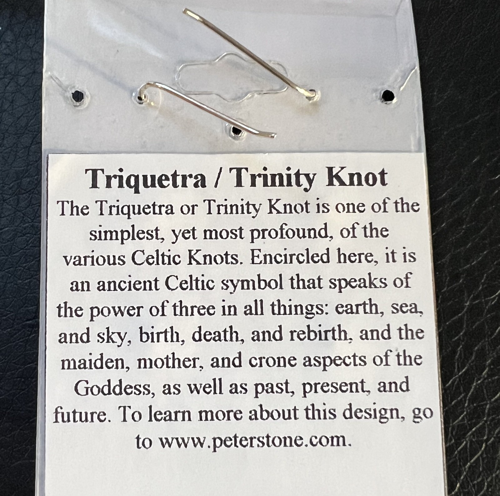 Celtic Knotwork Sterling Silver Triquetra Earrings Peter Stone New