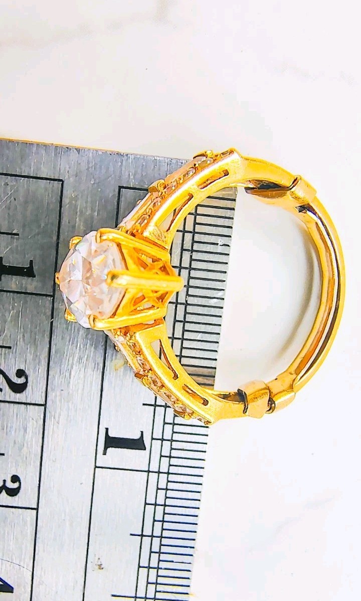 14K Yellow Gold Marquise Statement Ring • 15×7mm Gemstone • Size 5.5 • 5.36g