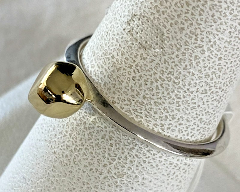 18K Gold over 925 Sterling Silver Kit Heath Rokk Nugget Ring, Sz 8 NWT