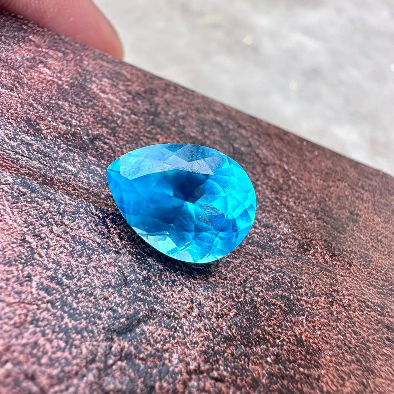 9.54 Ct Natural Certified Neon Blue Paraiba Tourmaline Pear Cut Loose Gemstone