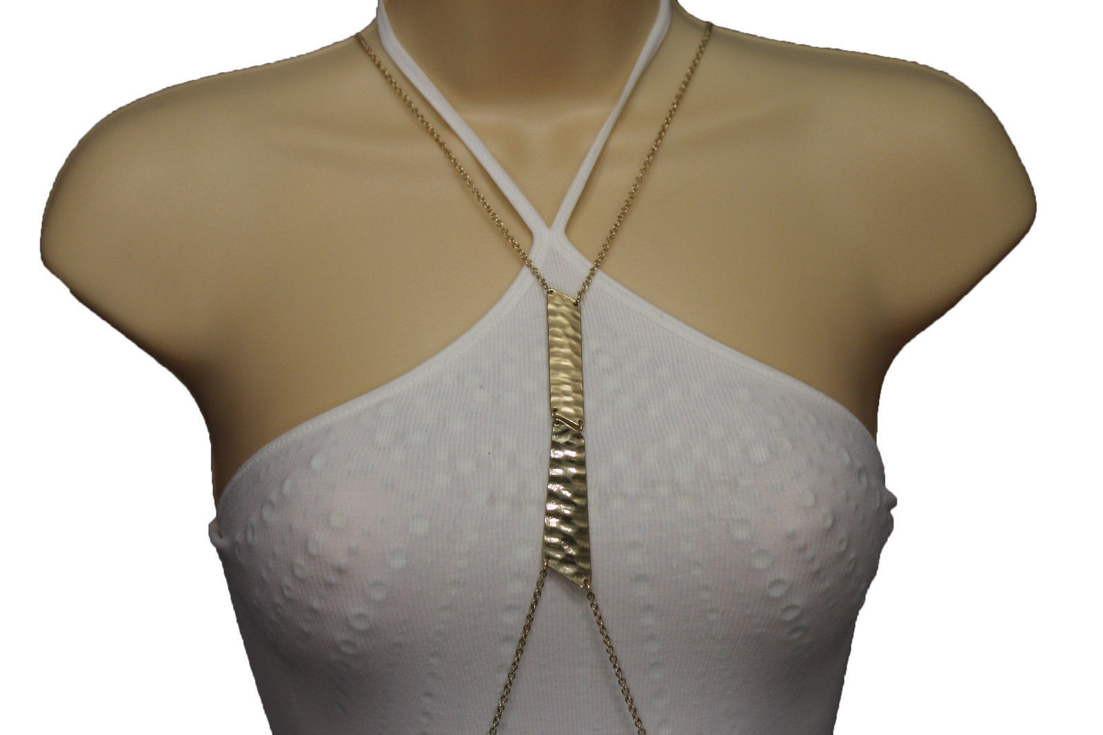 Women Gold Metal Body Chains Long Necklace Jewelry Beach Harness Bikini Basic