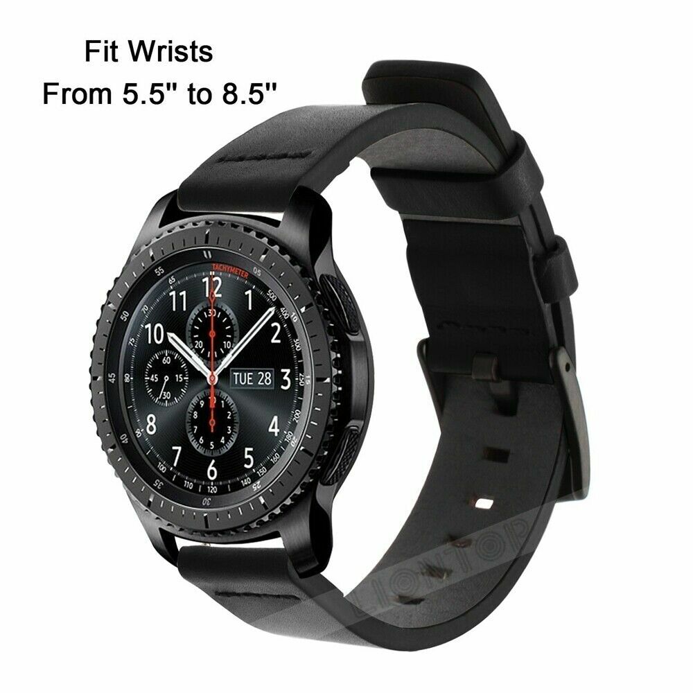 22mm For S3 46MM R800 Genuine Leather Band Quick Release Watch Strap Wristband