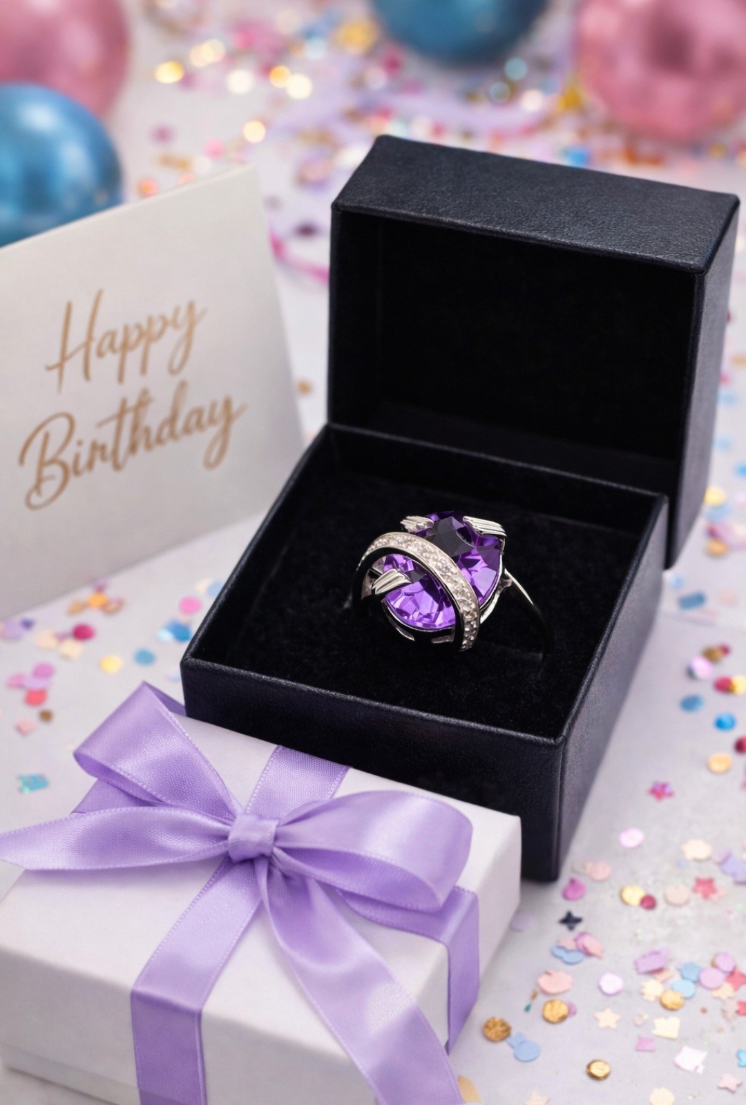 Women White Gold Rhodium Over Solid Sterling Silver 4.38 CTW Purple Amethyst