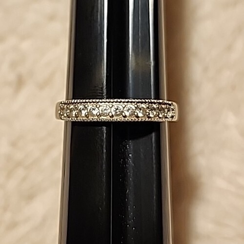 • FZN Fuzion Creations CN 925 Multi-Stone Sterling Silver Thin Ring Size 7