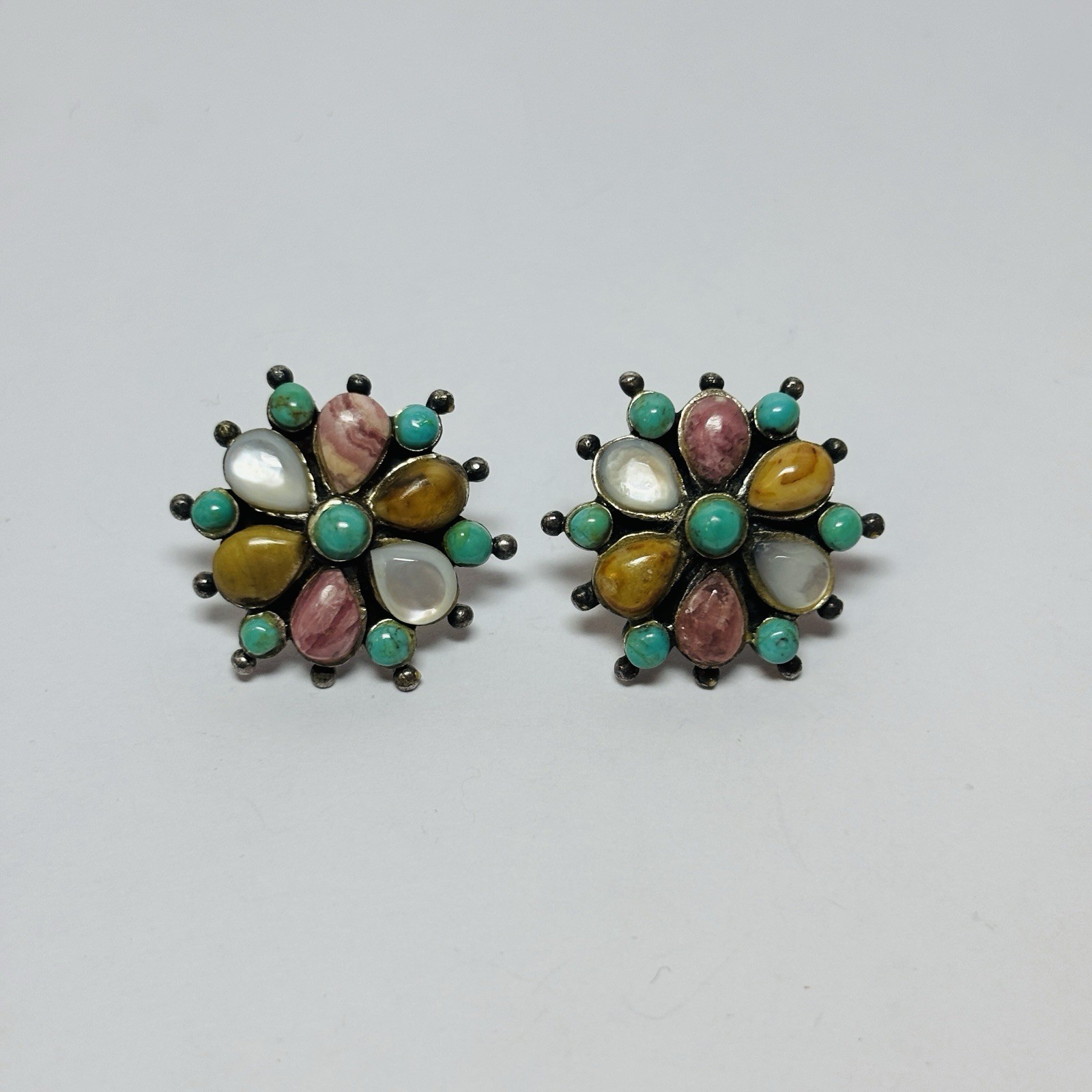 Barse Sterling 925 Silver Multi Gemstone Stud Earrings – .31