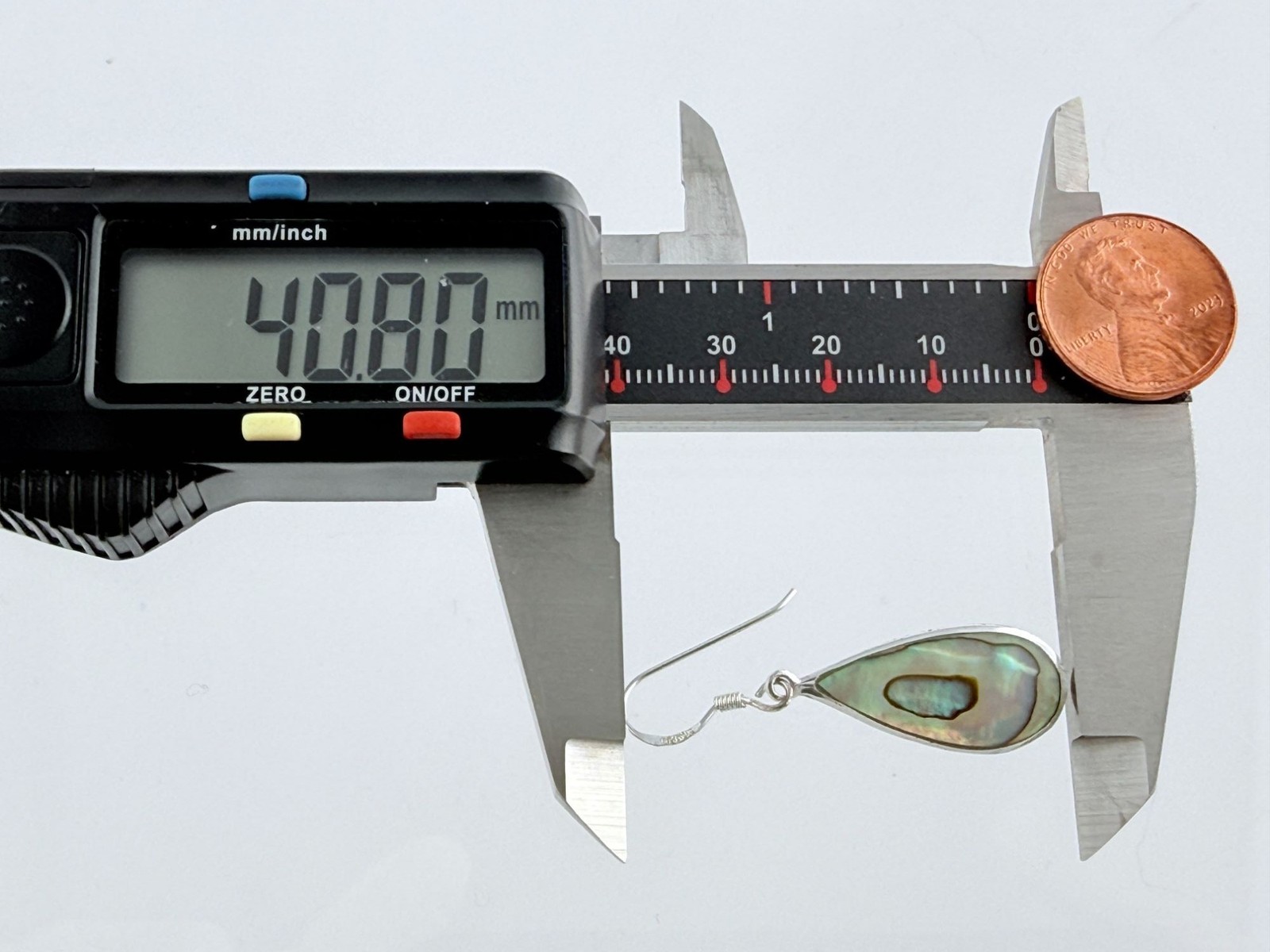 Marsala MC Sterling Silver Abalone Shell Hook Earrings 925 3.7g 1 5/8 Inches