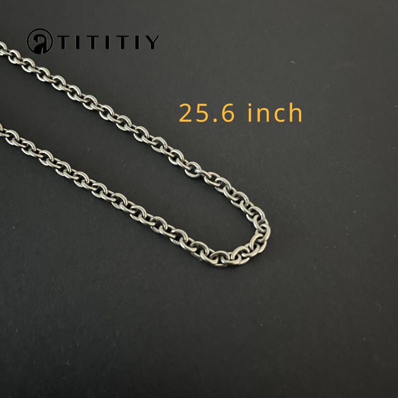 New Pure Titanium Necklace O-Chain Wide 3mm be antiallergic Easy To Match 25.6″