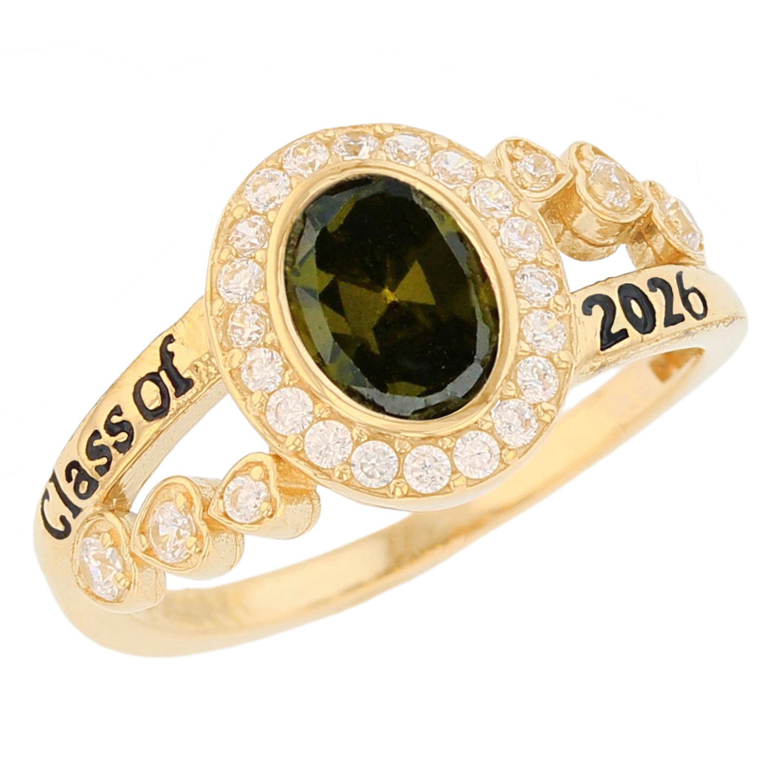 10k or 14k Yellow Gold August Birthstone Women’s Elegant 2026 Graduation Ring