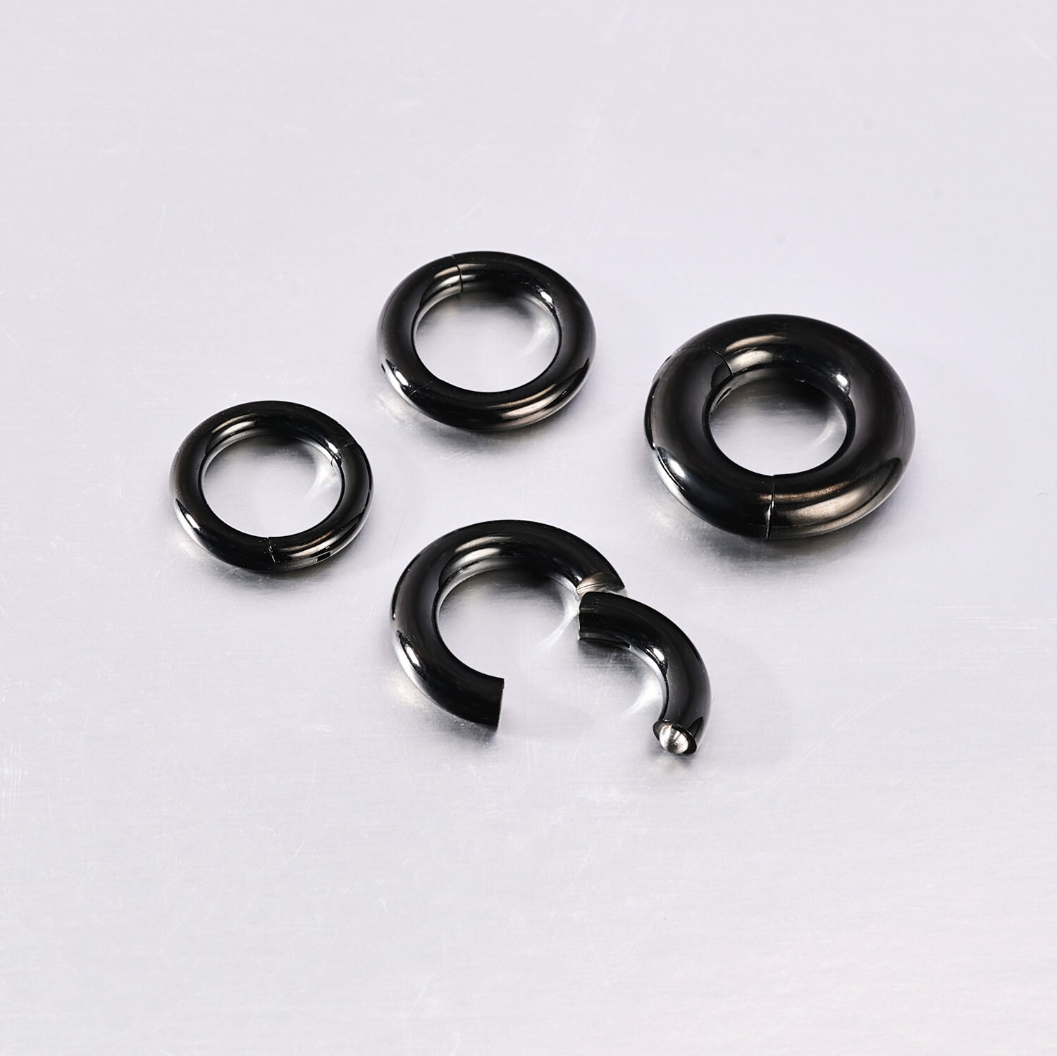 2G-12G Titanium Hinged Large Septum Ring Clicker Ear Gauge Hoop Earring Jewelry