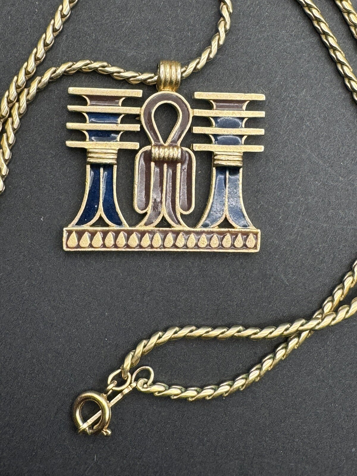 Mid Century Vintage D’Orlan Necklace Egyptian Revival Stunning Statement Piece