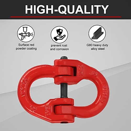 2PC 1/2 inch Tow Hitch Hammer Lock Safety Chain Connector Link Hammerlock Red