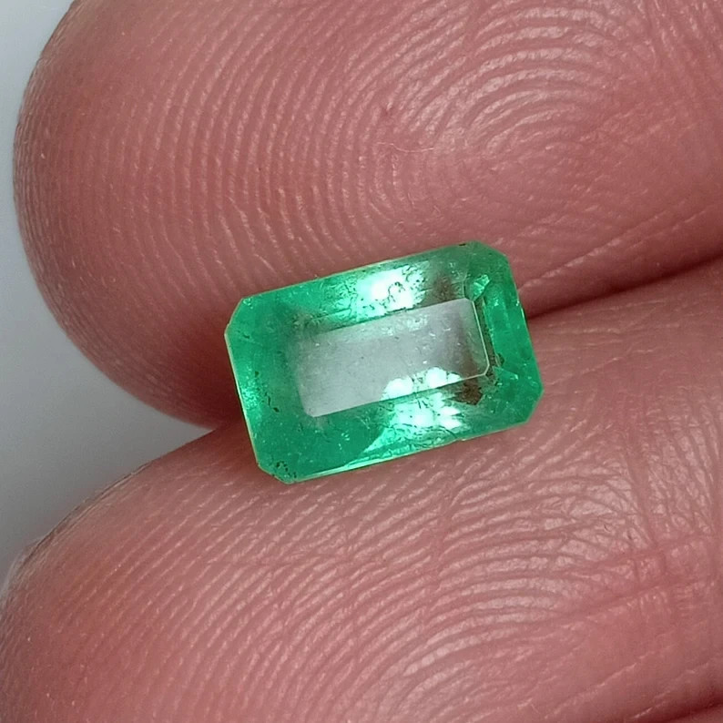 Ocean Green Emerald Octagon Cut Unheated Untreated Loose Gemstone 1.50 Ct