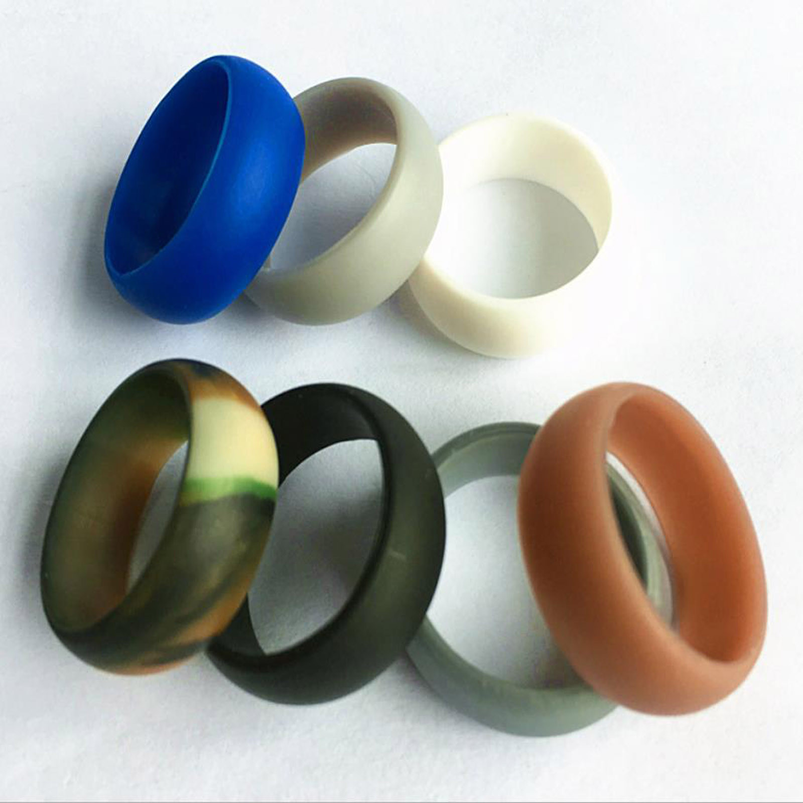 7PCS Silicone Rings Wedding Bands for Men Women – 8.7 mm Wide – 2mm Thick