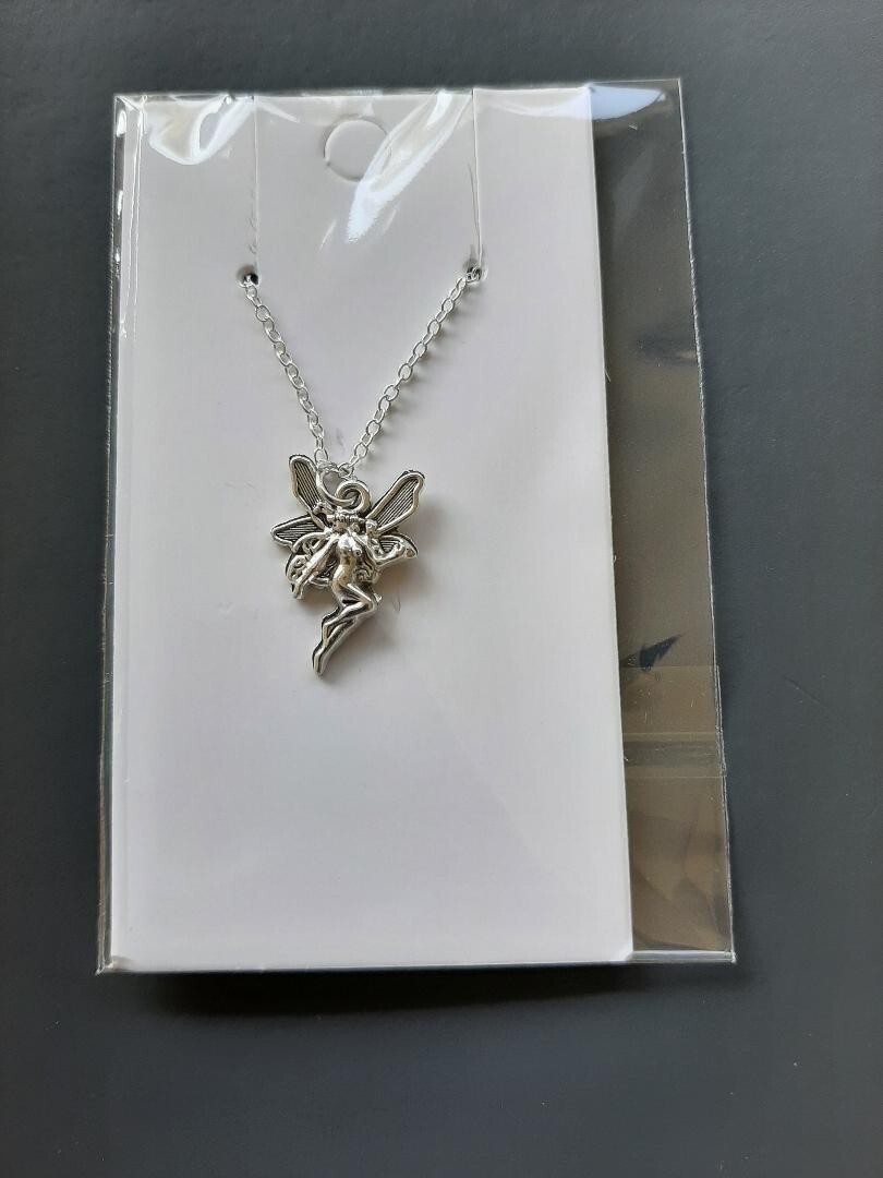 18″ Sterling Silver Plated Necklace Guardian Angel Goddess Fairy Charm F2