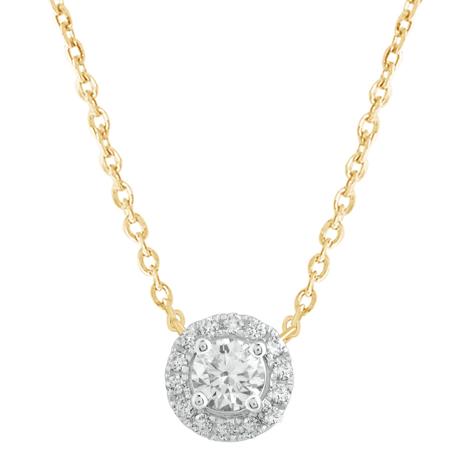 Halo Pendant For Her 0.35 Ct Lab Grown Diamond Round Cut 925 Sterling Silver