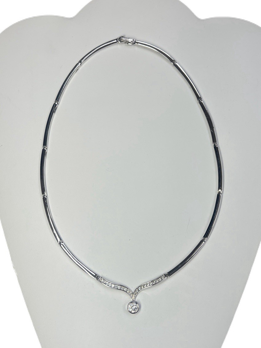 QVC Diamonique Sterling Silver Necklace in Pristine Condition