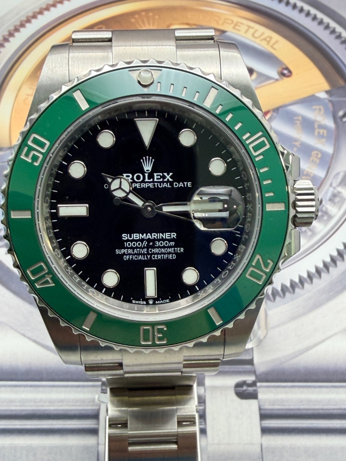 Rolex Submariner 126610LV Silver Oyster Bracelet with Green Bezel