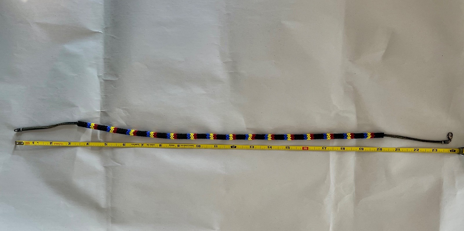 Artisan Crochet Multi-Colored Beaded Necklace 24″