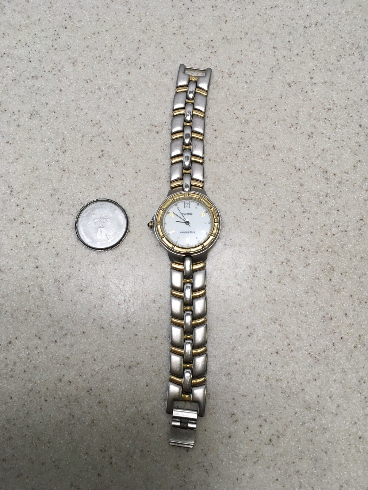 KRUG-BAUMEN Regatta – 18K Gold Bezel and Band – Model 2614KM – NEW BATT!!