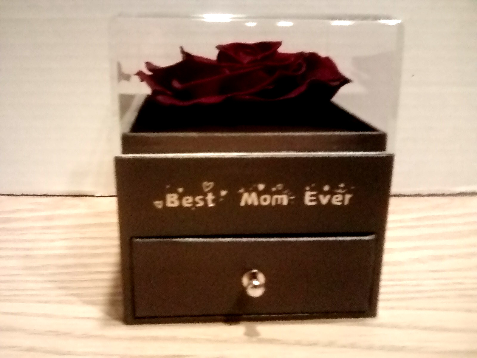 BEST MOM EVER Necklace Preserved Real Rose Christmas Birthday Mother’s Day Gift