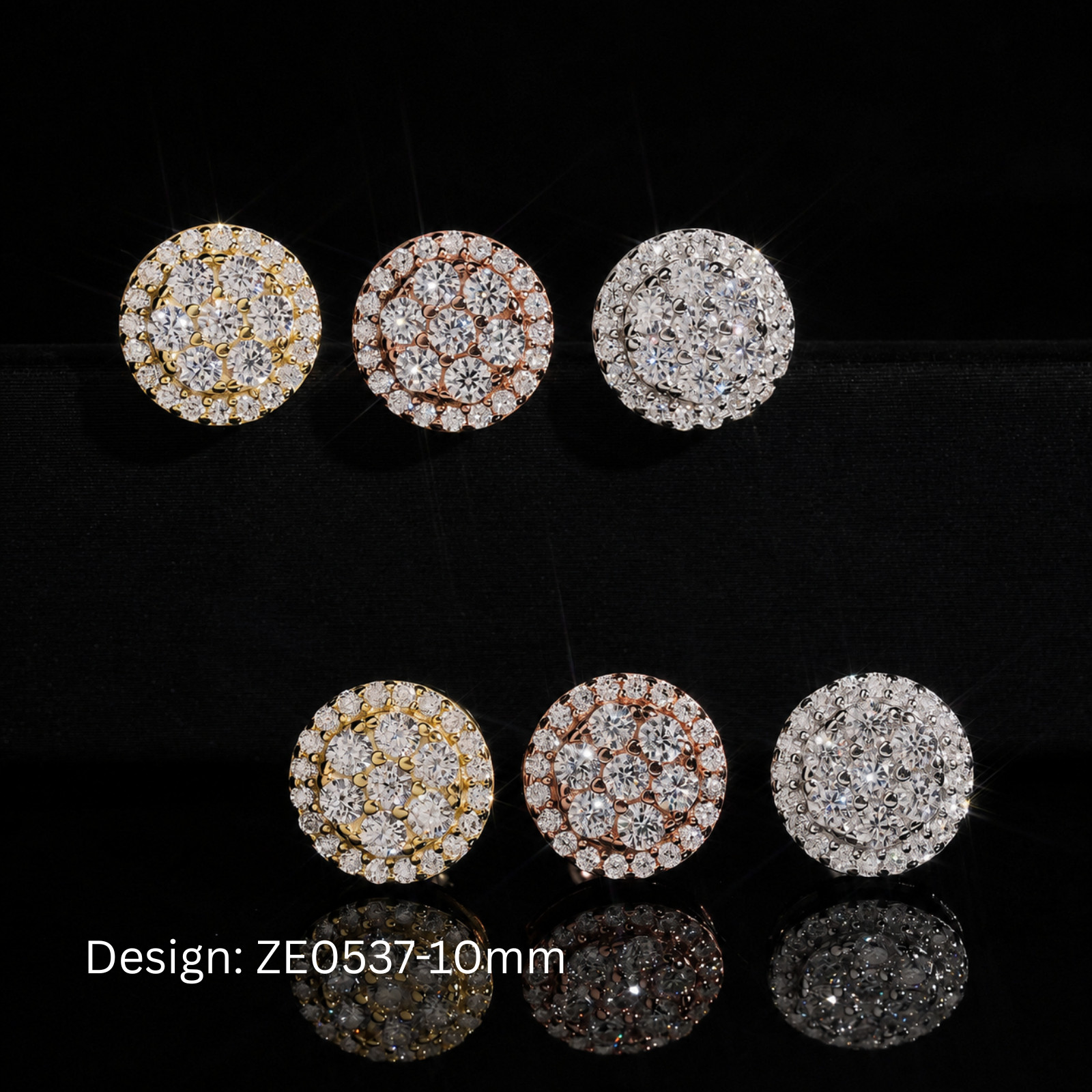 GRA Certified VVS Moissanite Stud Earrings 925 Sterling Silver Pass Diamond Test