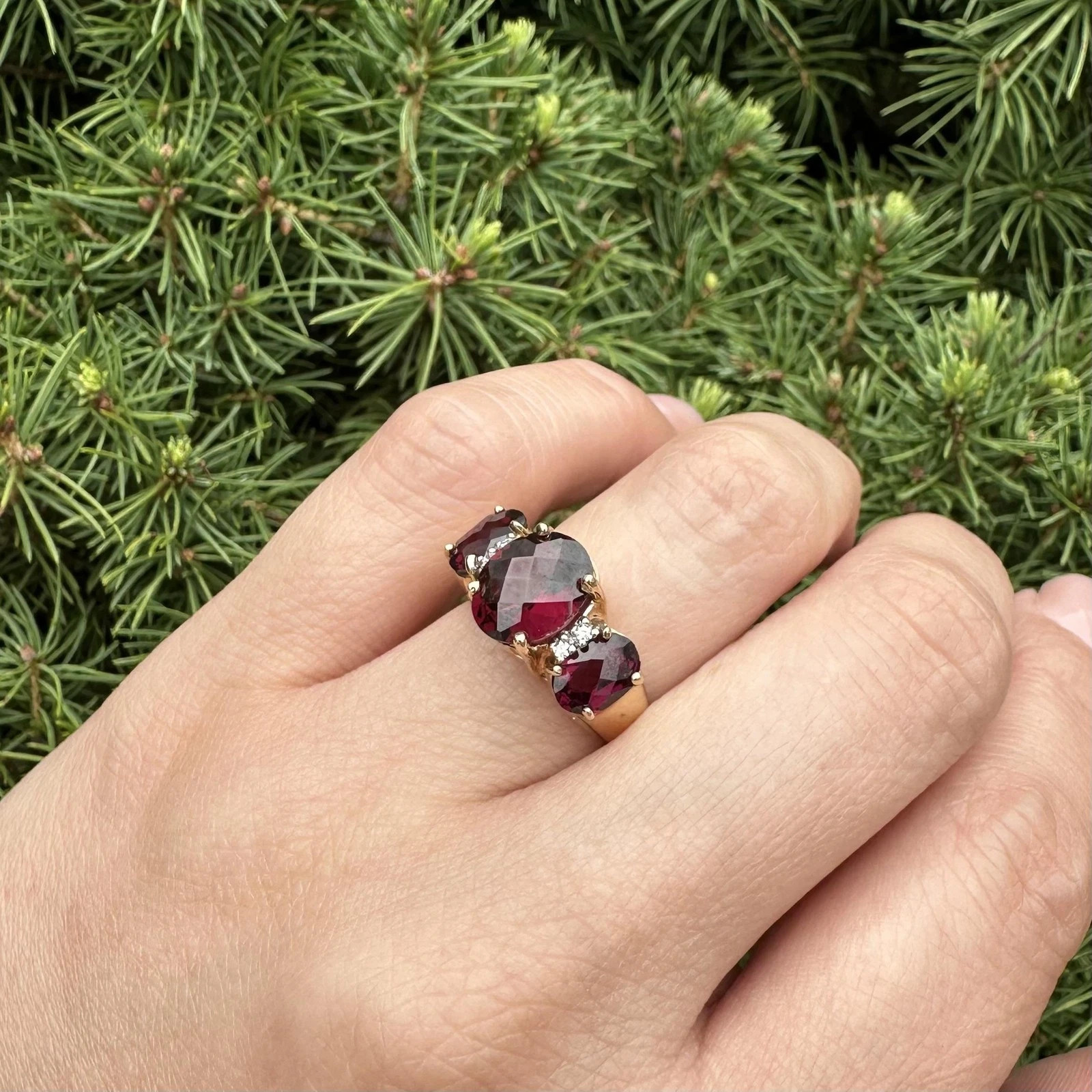 3.00 Ct Oval Cut Natural Ruby & Diamond Anniversary Gift Ring 14K Yellow Gold 7