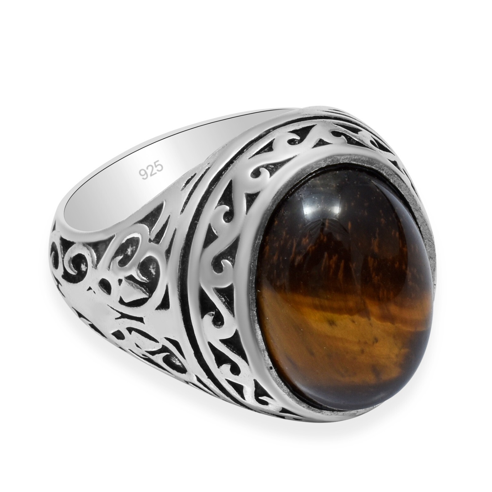 Tiger Eye Gemstone Ethnic Handmade Ottoman Arabic Style Ring All Size Available