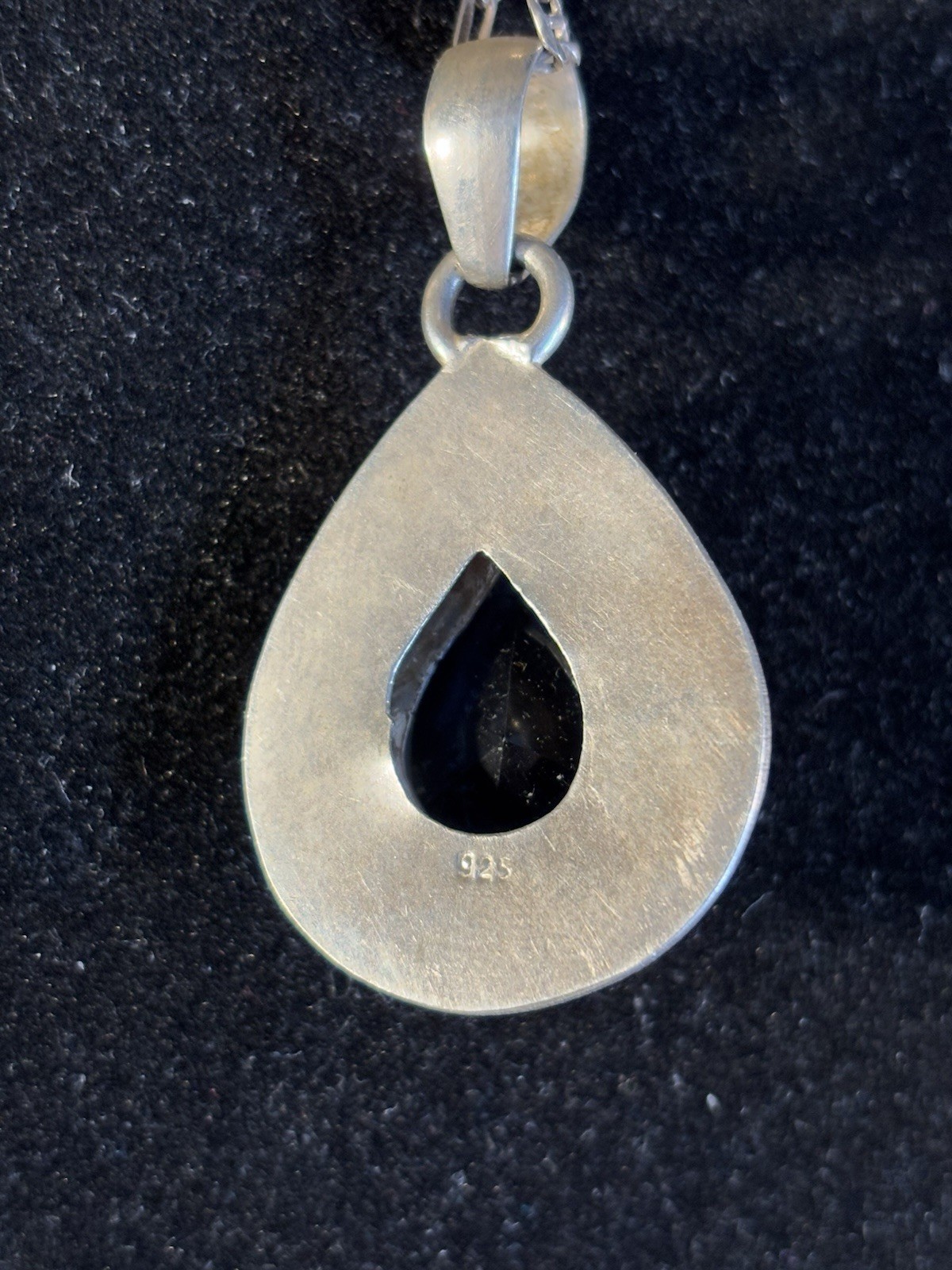 Vintage Royal Blue Teardrop Silver Pendant (pendant only)