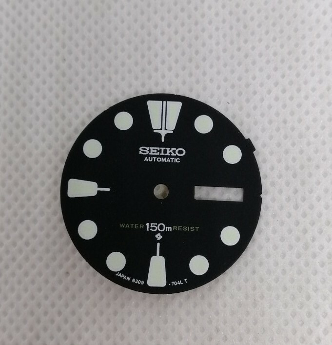 015 SEIKO AFTERMARKET BLACK DIAL WITH LUME MARKERS FOR 6309-7040 TURTLE DIVERS