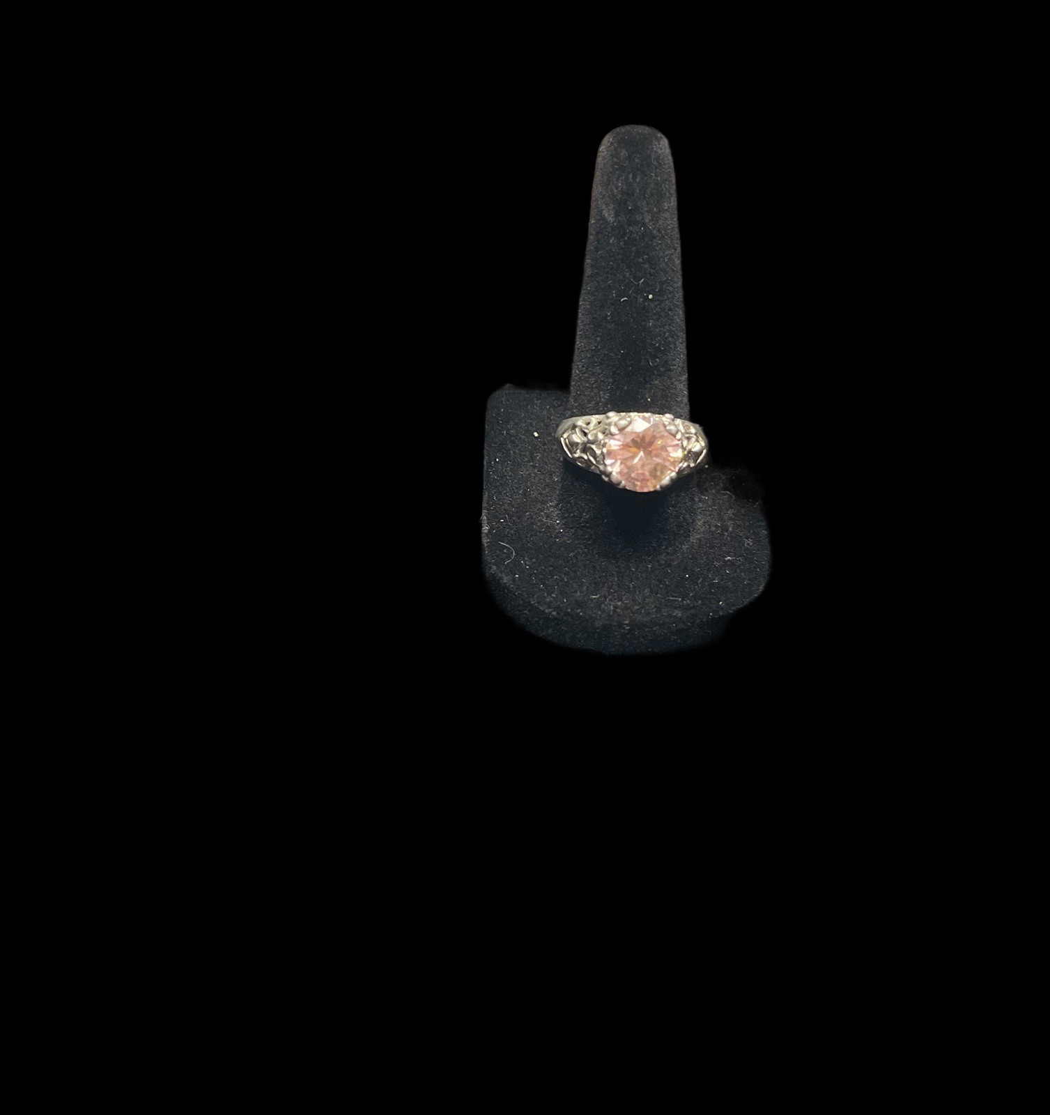 SOLID 925 STERLING SILVER ROUND, BRILLIANT, CUT PINK TOURMALINE DESIGN RING SZ 8