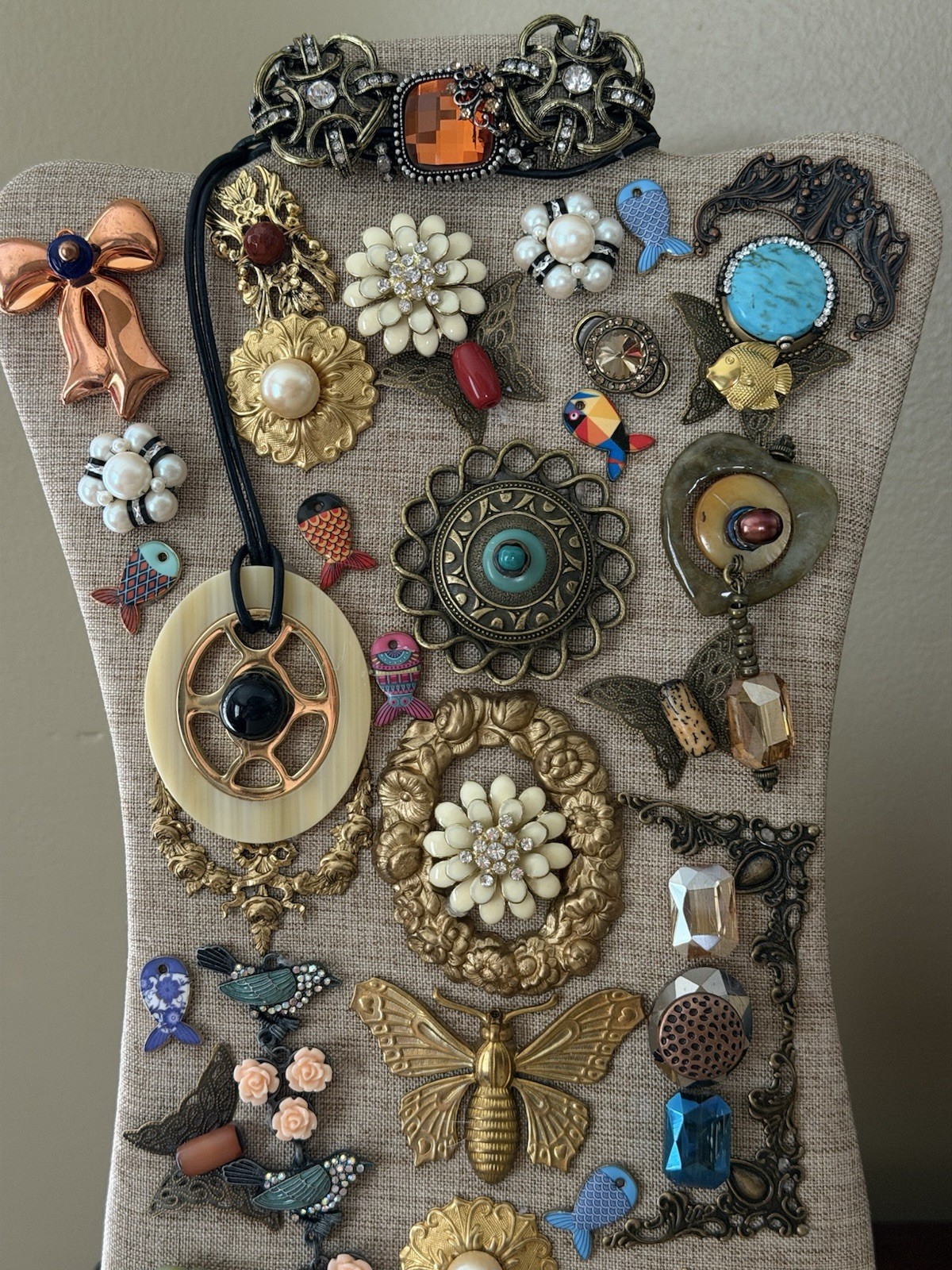 Assemblage Jewelry Art Display