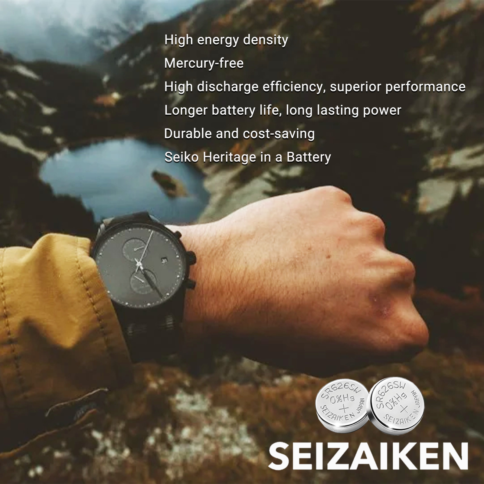 Seizaiken 362 SR721SW 1.55V 0%Hg Silver Oxide Watch Battery (10 Batteries)