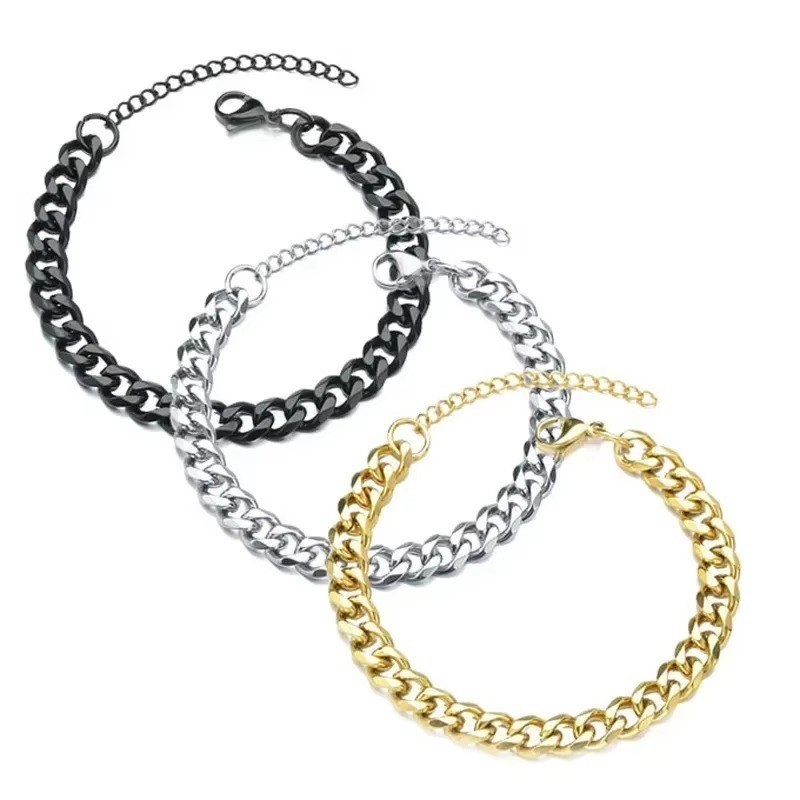 5mm Width Adjustable Chain Bracelet for Men, Stainless Steel Polished Jewellery