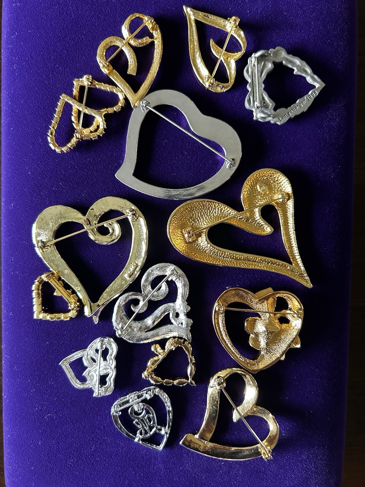 Large Lot Vintage Heart Valentine’s Brooches Inc. Gerry’s Longaberger PD
