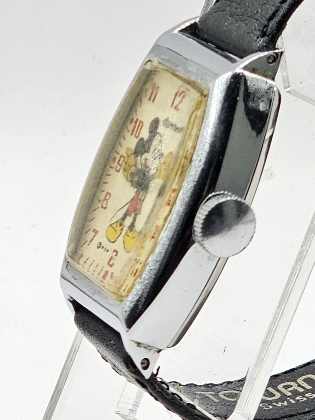 Rare 1947 Ingersoll US Time Mickey Mouse (Measles) Wristwatch Running