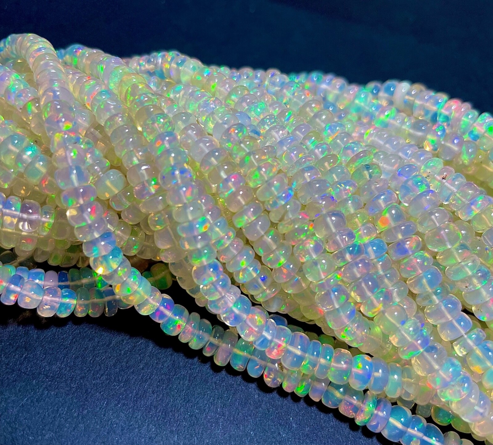 Natural Multi Fire Ethiopian Opal Gemstone Brads Strand 40 CM/ 16 Inch
