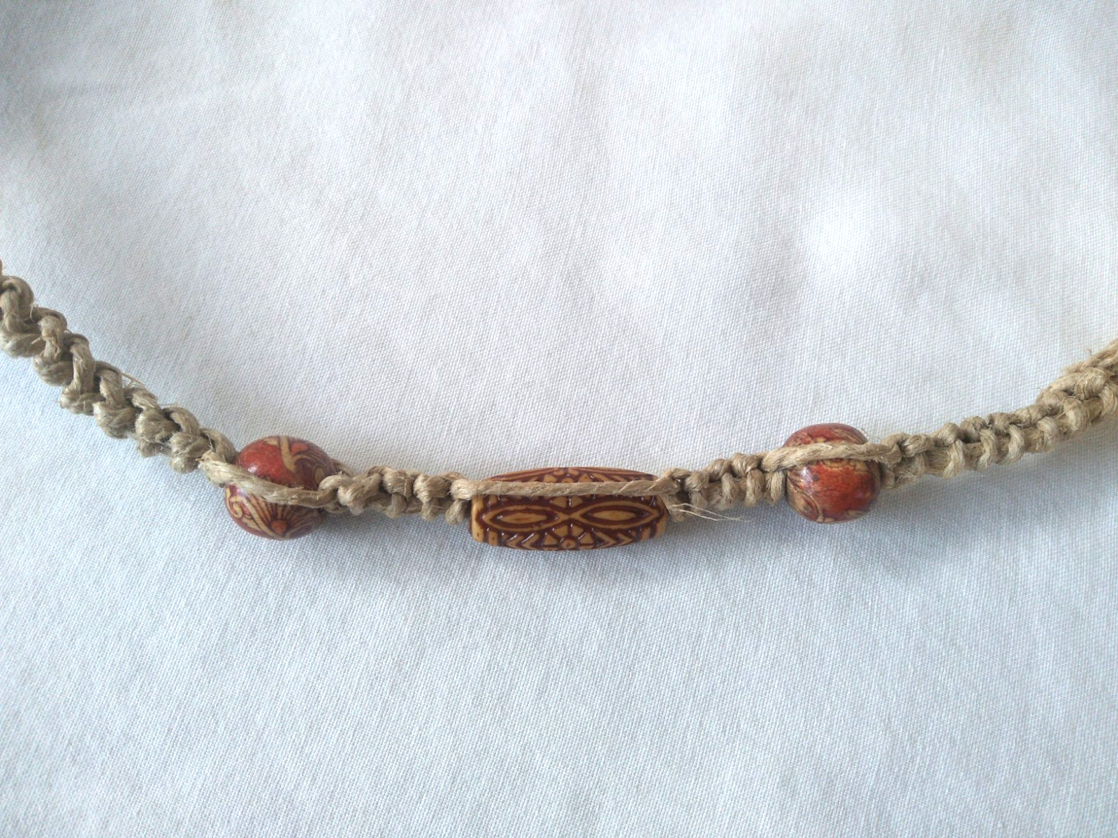 SURFER HEMP NECKLACE 28″ Adj Unisex Macrame Boho Hippie Ethnic US Seller New