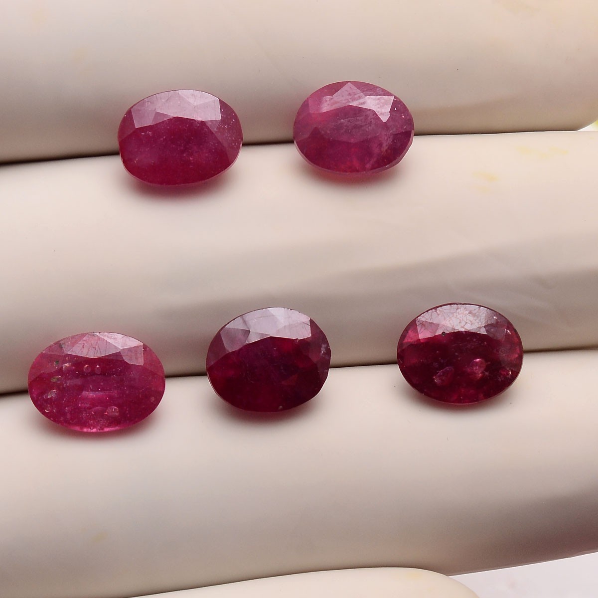 Royal Red~ Set Of 5 Pcs Natural Mozambique Ruby 9.72-10.33mm Oval Cut Gemstones