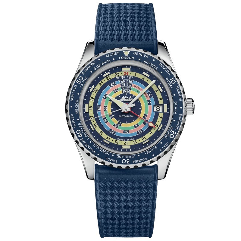 New Mido Ocean Star Decompression Worldtimer Blue Men’s Watch M0268291704100