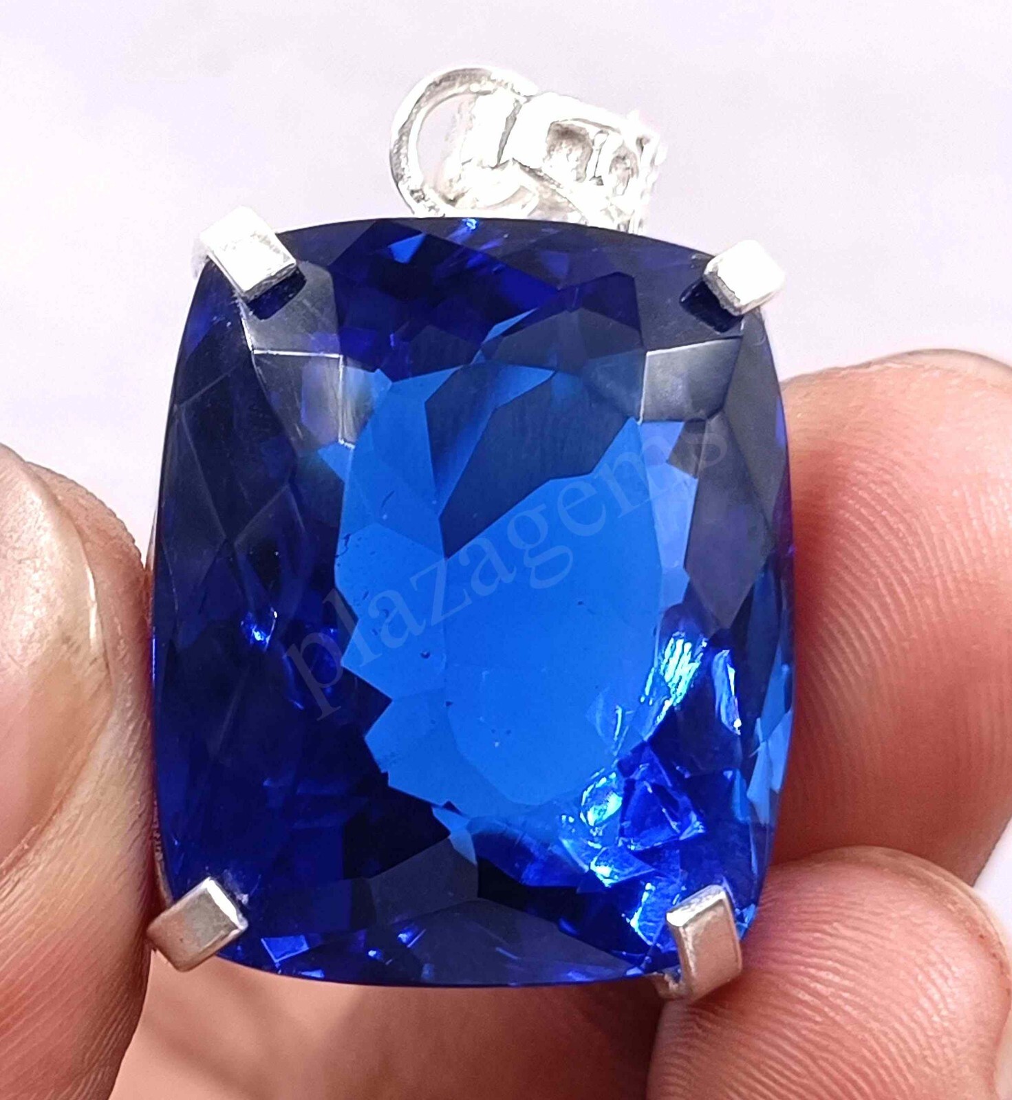 74.65 Ct Festive Big Sale EMERALD Cut Blue Topaz Certified NATURAL Gemstone 5ATM