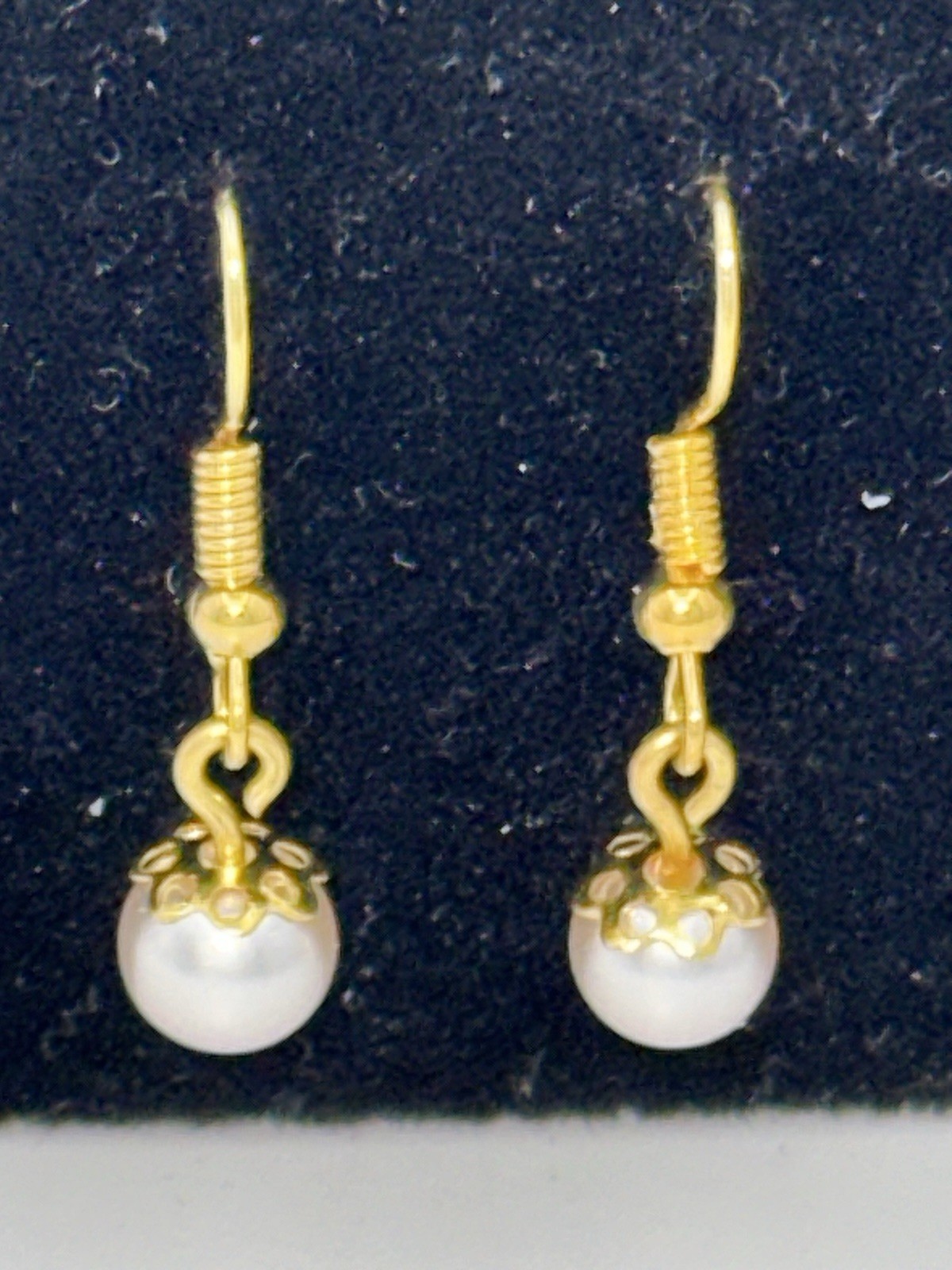 Light Pink Glass Pearl Dangle Earrings